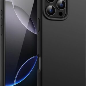 Liquid Silicone Case 6.3 Inch, Silky Soft Touch Full Body Protective Case, Anti-Scratch Shockproof Cover with Microfibre Lining (Black)